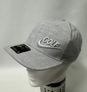 Nike Pro AeroBill Swoosh Golf Gray Leather Strap Hat NWT - Picture 1 of 12