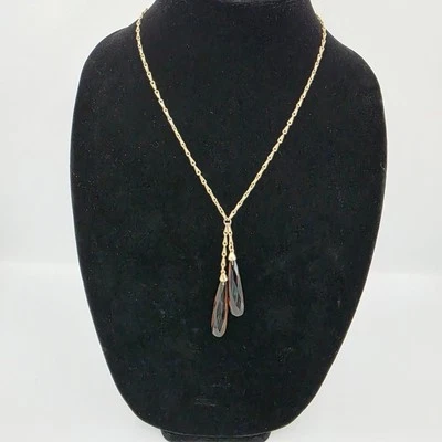 Collar colgante largo lágrima tono plata Anne Klein para mujer 24' práctico lujo Foto 1 de 4