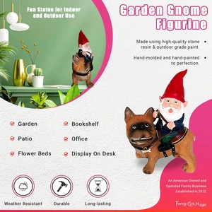 Wichtel und eine französische Bulldogge Statue - Indoor/Outdoor Gartenzwerg Skulptur für... - Bild 1 von 12