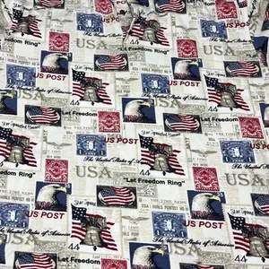 American Summer Patriotic Postage Stamp Polo Shirt XL - Bild 1 von 8