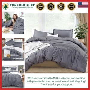 Utopia Bettwäsche King/California King Size Bettdecken-Set mit 2 Kissenbezügen - - Bild 1 von 9