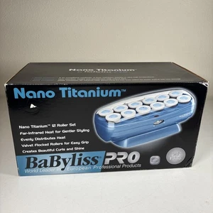 BaByliss Pro Nano Titanium 12 Roller Curler Set, 12 Clips 1.5” - Picture 1 of 10