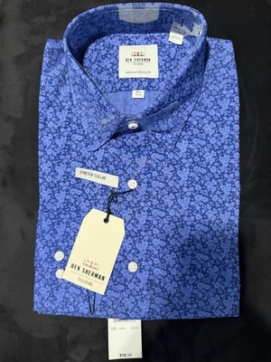 Синий принт Ben Sherman на заказ узкий крой рубашка размер 16,5 32-33 новый 98,50 Рекомендуемая розничная цена производителя - Изображение 1 из 3