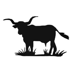 Bull Cow Silhouette Standing in Tall Grass Decal Sticker 6" - Picture 1 of 1