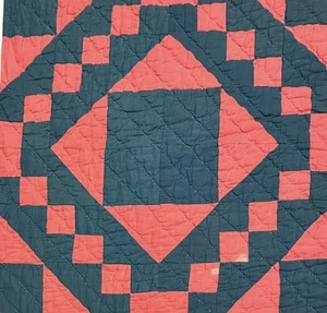 Vintage Cutter Quilt Piece 20” x 21” Blue And Pink Beatiful!! #3 - Picture 1 of 11