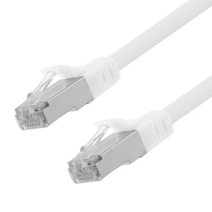 Cable de conexión Ethernet CAT6A, S/FTP, 26AWG, 0,5 pies, paquete de 5, blanco - Imagen 1 de 4
