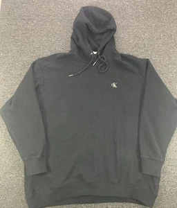 Calvin Klein Sweatshirt Hoodie Mens Medium 3XL Graphic Logo Black Cotton - Picture 1 of 11
