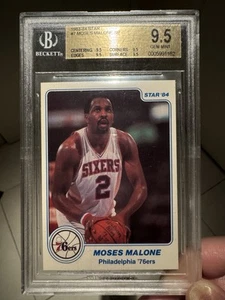 1983-84 Star #7 Moses Malone BGS9.5 Crossover centrato True Gem Phil 76ers - Foto 1 di 7