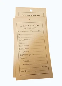 A.L. vintage anni 40 Greiling Co. Set di 7 carte d'ordine - Foto 1 di 2