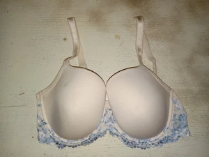 Wacoal Blue and White Women's Floral Bra Sz 36DD #853191 - Picture 1 of 2