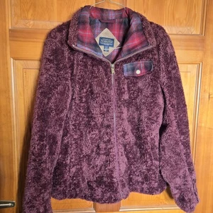Pendleton Damen Full Zip Fleece Teddy Jacke Gr. Small rot/lila  - Bild 1 von 7