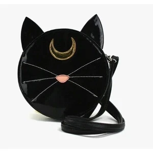 Neu Mystical Sailor Luna schwarze Katze Kätzchen Gesicht Mond Umhängetasche Damentasche Handtasche - Bild 1 von 3