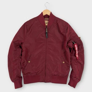 Alpha Industries MA-1TT Bomberjacke Herren Gr. Medium Burgundy Full Zip Flight - Bild 1 von 13