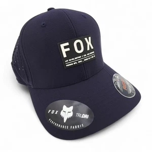 Fox Racing Non Stop Tech Flexfit Hat Midnight Navy Cap Mens Fitted Size L/XL NEW - Picture 1 of 14