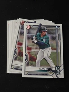 Lote de 3 tarjetas Bowman Draft Paper Harry Ford Seattle Mariners 2021 primer #BD-1 - Imagen 1 de 2