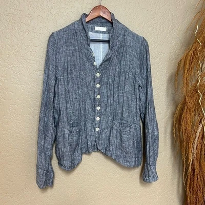 CP Shades gray button up linen jacket size medium heathered - Image 1 of 4