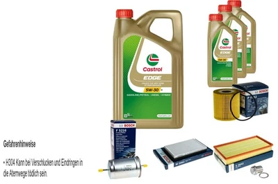 BOSCH Inspección Set 8 L Castrol EDGE 5W-30 M Para Volvo V70 I 2.4 2.5 Turbo - Imagen 1 de 4