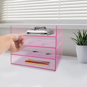 Porta documentos organizador de escritorio porta documentos rosa - Imagen 1 de 16