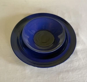 Pier 1 Imports, Japan. Festival Royal Blue Speiseteller + Dessert/ Obstschale. - Bild 1 von 12