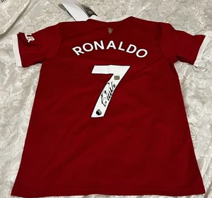 Cristiano Ronaldo Manchester United Hand Signed Shirt 2021/22 ADIDAS M BNWT COA - Bild 1 von 19