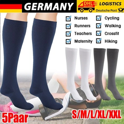 5Paar Kompressionsstrümpfe Kompressionssocken Thrombosestrümpfe Damen Herren DE - Bild 1 von 4