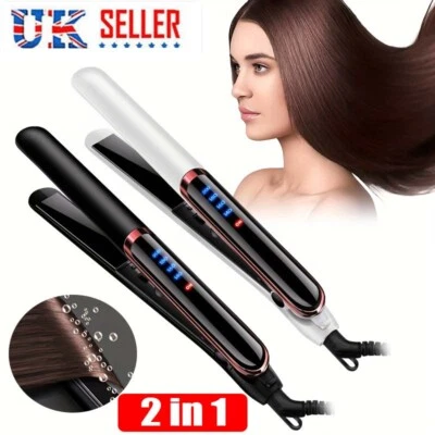 Hair Straightener Curler 2 in 1 Salon Styling Nano Ceramic Flat Iron Hairstyling - Image 1 of 4
