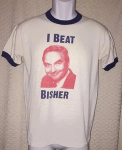 80's Vintage I Beat Bisher Atlanta Journal Ringer t-shirt size XS/S, pre-owned - Picture 1 of 11