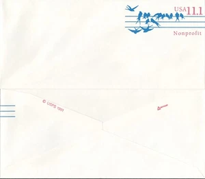 US. U20. 11.1c. Vogel. #10 Plan gestempelt Umschlag. Unwasserzeichen. postfrisch. 1992 - Bild 1 von 1