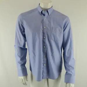 UNTUCKit Camicia manica lunga con bottoni uomo M antirughe 100% cotone blu - Foto 1 di 7