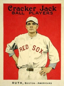 1915 CRACKER JACK BABE RUTH BOSTON RED SOX 16" HEAVY DUTY USA MADE METAL AD SIGN - Picture 1 of 1