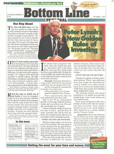 BOTTOM LINE PERSONAL Periodical Magazine Volume 18 Number 19 October 1 1997 - Picture 1 of 1
