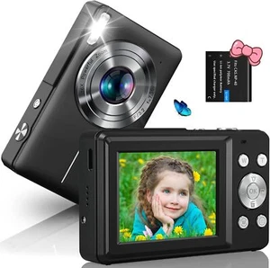 Digital Camera 1080P, 44MP Compact with Flash Image Black - Picture 1 of 6