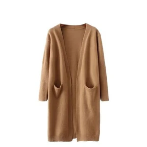 Women's Long Sleeve Cardigan Sweater Open Front V Neck Soft Knitwear W/Pockets - Picture 1 of 24