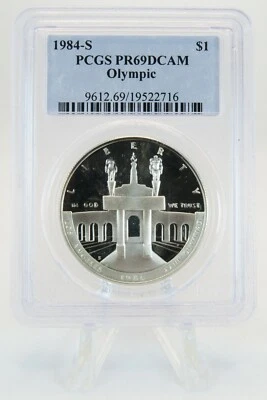 1984-S PCGS PR69DCAM Olympic $1 Modern Commemorative Silver Proof - Image 1 of 2