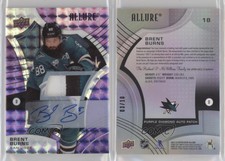 2021-22 Upper Deck Allure Purple Diamond /10 Brent Burns #18 Patch Auto