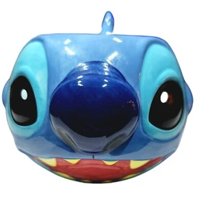 SELTENE Disney offizielle Lilo & Stitch 3D erhabenes Gesicht Kaffeetasse/Suppentasse ~ 14 Unzen - Bild 1 von 8