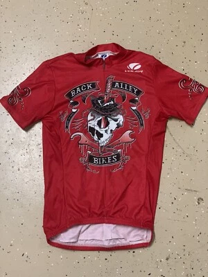 Красная Велосипедная Джерси Мужская Маленькая Татуировка Стиль Меч / Роза Велоспорт Volea Велосипедный Клуб - Изображение 1 из 4