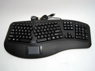 Adesso AKB-450UB Tru-Form Ergonomic Touchpad Keyboard USB 450 Black - Image 1 of 4
