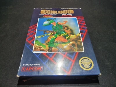 Commando 5 Screw Hangtab Authentic Nintendo NES EXMT+ COMPLETE+box w protector! - Image 1 of 4