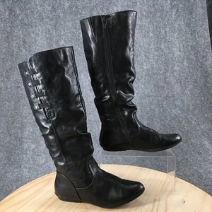 Cliffs by White Mountain Boots Womens 6.5 FrancieTall Riding Black Faux Leather - Picture 1 of 17