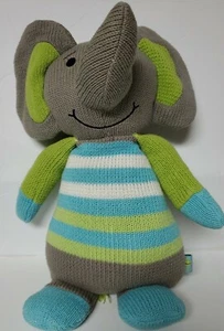 "Animales de peluche Rich Frog gris azul verde elefante tejido 2010 17""" - Imagen 1 de 5