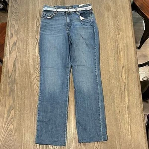 NWOT Lee Girls Relaxed Fit Straight Leg Mid Rise Belted Size 10 Long - Picture 1 of 10