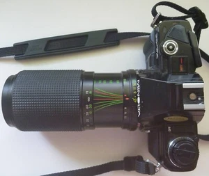 MINOLTA X-7A w/ lens STARBLITZ MC 80-200mm 1:4.5, strap and batteries. WORKING - Picture 1 of 13