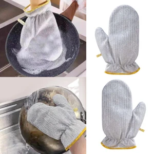 Wear Resistant Mesh Cleaning Cloth Metal Wire Rag Scouring gloves Kitchen Tool - Foto 1 di 18