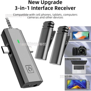 3 In1 Wireless Lavalier Microphone Intelligent For Iphone Android Ai Noise Reduc - Foto 1 di 22