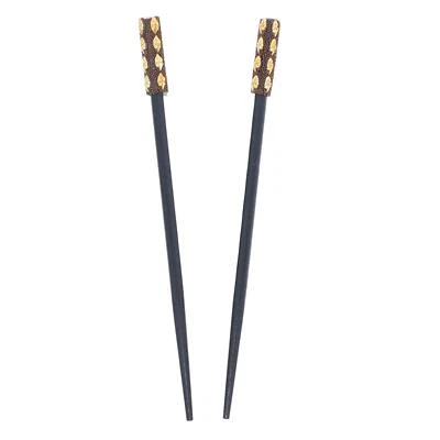 Juego de dos palos de madera de 7 pulgadas de largo con tops de gemas para mujer Foto 1 de 4