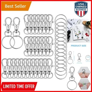 70PCS Metal Swivel Snap Hooks Key Rings Craft Supplies Durable Zinc - Bild 1 von 9