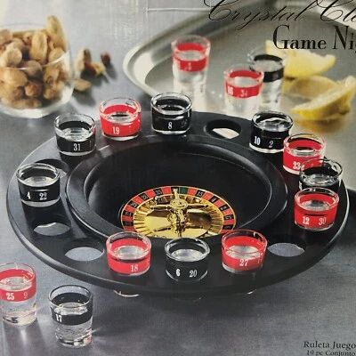 Crystal Clear Roulette Game With 16 Numbered Shot Glasses and 2 Metal Balls - Image 1 of 4
