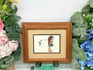 "Pato estampado artístico firmado y enmarcado Richard Sloan doble enmarañado 10 3/4"" X 12 3/4" - Imagen 1 de 9