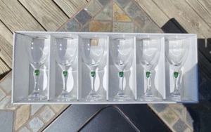 6 SELTENE Cristal d'Arques Venise Smaragdgrün Träne Cordial Gläser 4-5/8" 1,7 - Bild 1 von 23